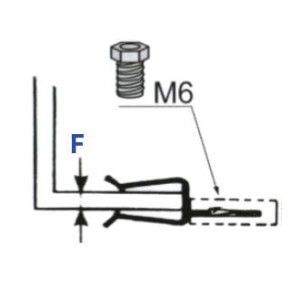 Attache à frapper pour tige filetée