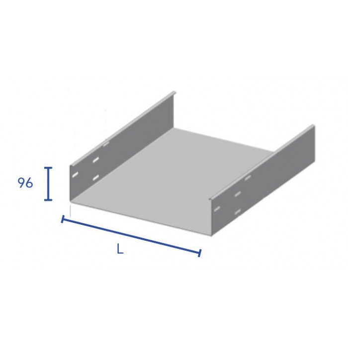Goulotte pleine en tôle 96mm