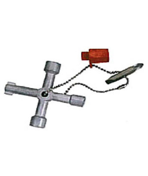 Clé en croix pour armoires et coffrets électriques