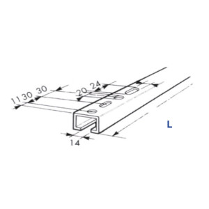 Rail de 36 x 20 mm