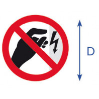 Etiquette adhésive Défense de toucher tension présente