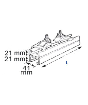 Kit attache crampon avec rail de 41 x 21-21 mm