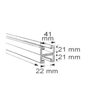 Rail de 41 x 21-21 mm
