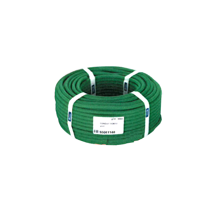 Conduit annelé polyioléfine fendu vert