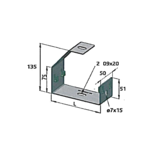 Suspente pour chemin de câble fil largeur 50 et 100 mm