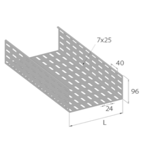 Chemin de câble dalle à bords roulés 96 mm