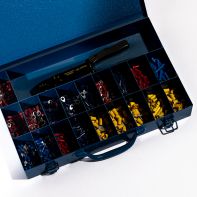 Coffret métallique assortiment 825 cosses préisolées à sertir avec outil
