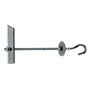 Cheville à bascule avec crochet monté