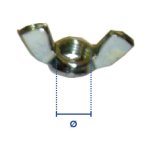 Ecrou à oreilles zingué blanc