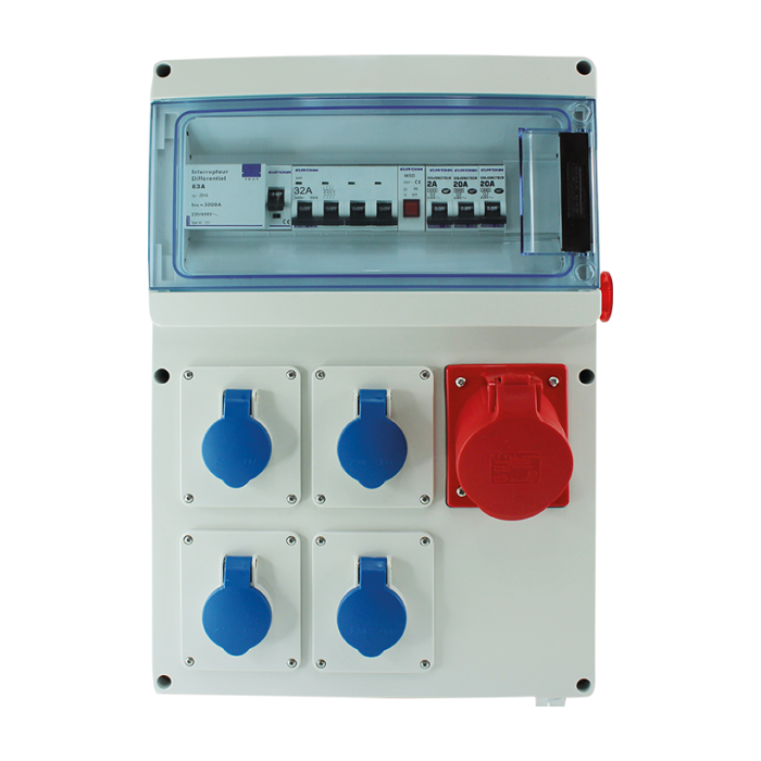 Coffret de chantier 5 prises triphasé