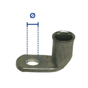 Cosse cuivre à sertir tubulaire équerre