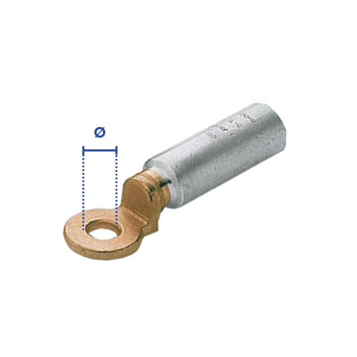 Cosse bi-métal alu/cuivre fût long à sertir