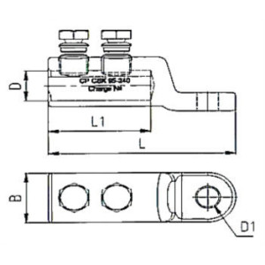 Cosse alu/cuivre avec vis fusible
