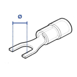 Cosse préisolée PVC à sertir à fourche