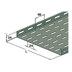 Chemin de câble dalle à bords roulés 24 mm