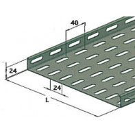 Chemin de câble dalle à bords roulés 24 mm